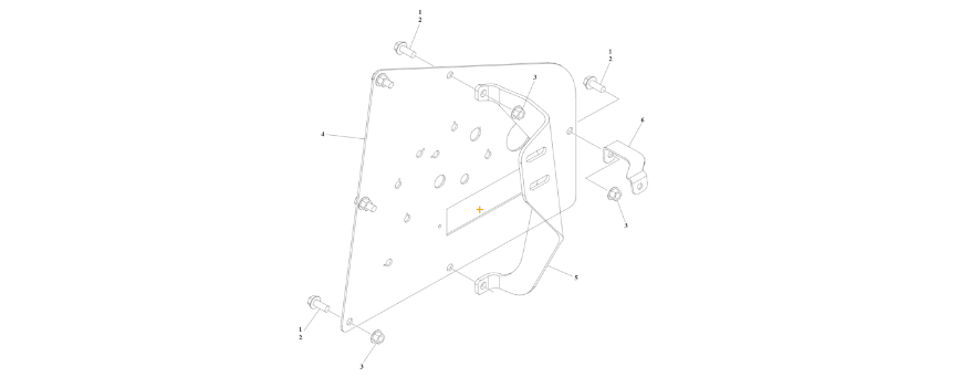 A diagram of JLG part number 1001235531 Ground Control Mount.