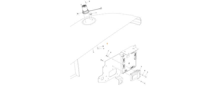 A diagram of JLG part number 1001242852 Alert Beacon Red Installation.