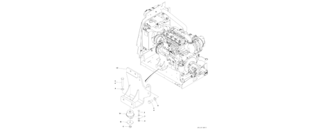 A diagram of JLG part number 1001244019 Generator Mount 49HP Install.