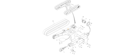 A diagram of JLG part number 1001244414 Under Carriage Assembly