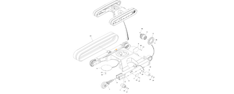 A diagram of JLG part number 1001244414 Under Carriage Assembly