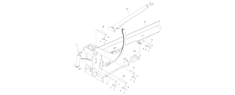 A diagram of JLG part number 1001244873 Boom and Cylinders.
