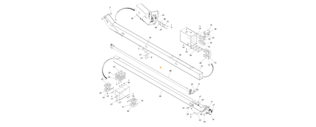 A diagram of JLG part number 1001244874 Main Assembly.