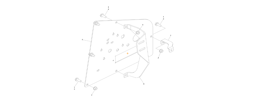 A diagram of JLG part number 1001245379 Ground Control Panel Mount.