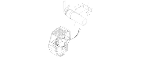 1001258100 Skytrak Fire Extinguisher Installation diagram of the JLG part number.