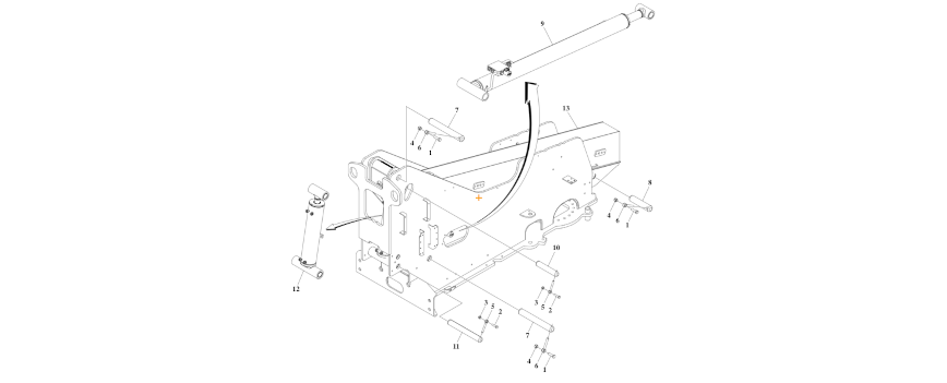 A diagram of JLG part number 1001282649 Boom and Cylinders.