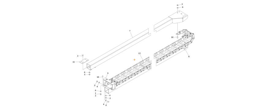 A diagram of JLG part number 1001283125 Power Track 460SJ.