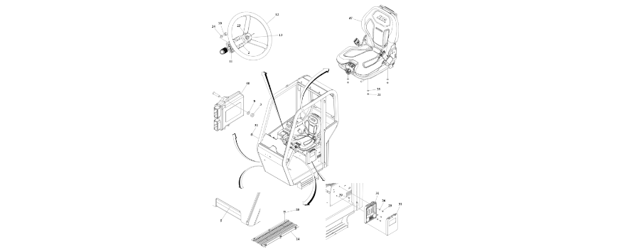 1001290540 Open Cab Installation diagram of the JLG part number.