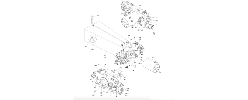 4641343 Valve and Fittings Sub-Assembly Installation diagram of the JLG part number.