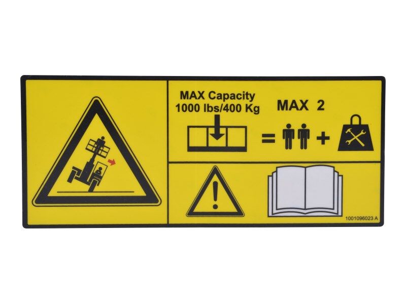 1001096023 Decal, Platf. Cap | JLG