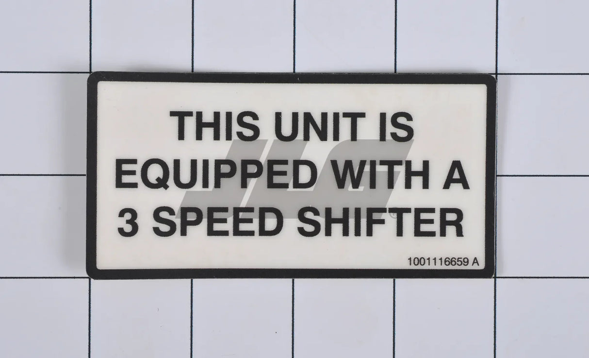 1001116659 Decal, 3 Speed Shifter | JLG