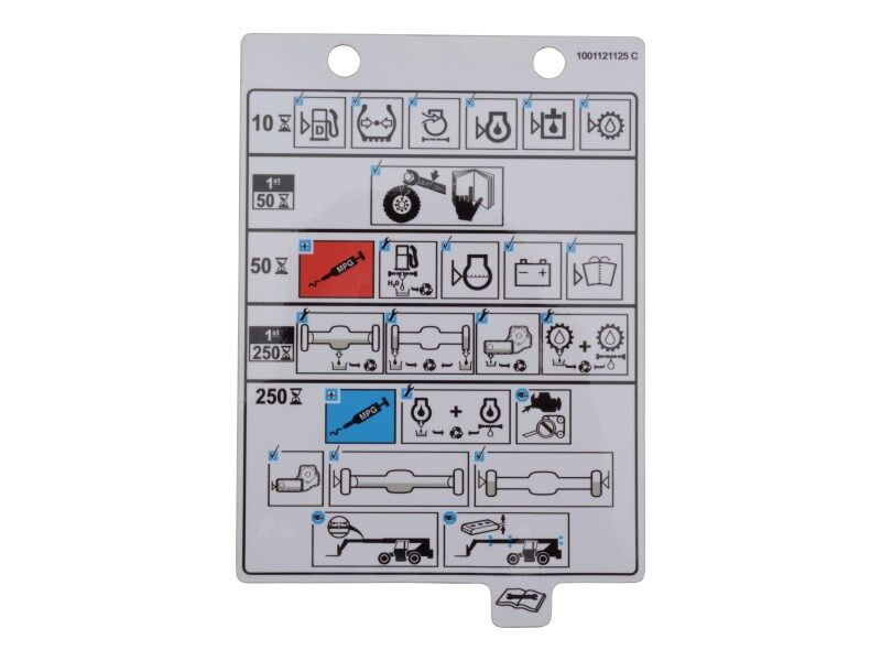1001121125 Load, Maint. Chart G1055, G1255 | JLG