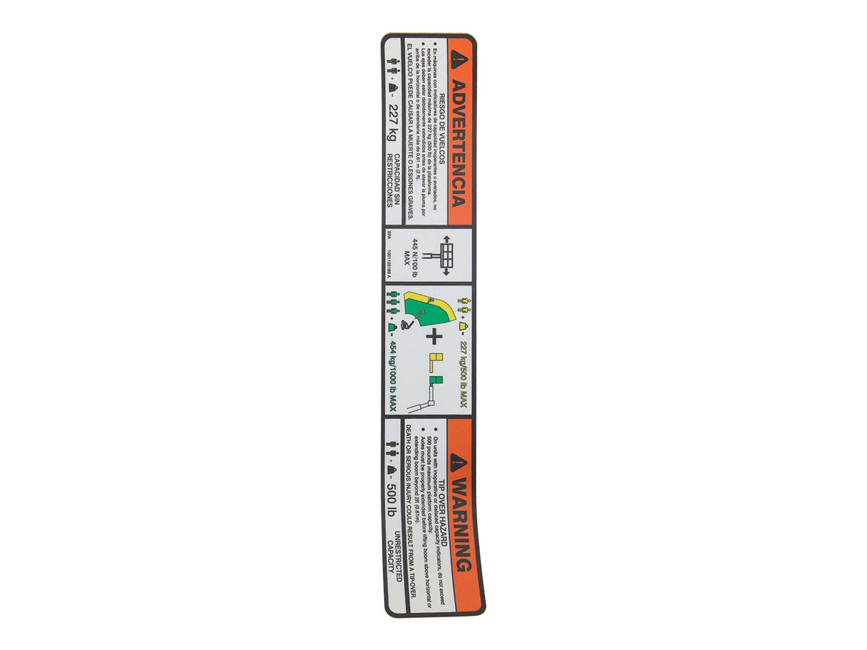 1001125189 Decal, Dual Cap. (Spa, Eng)(Plf) | JLG