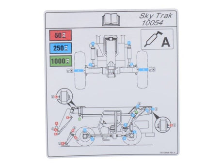 Part Number 1001129508 Decal, Lubrication Chart 10054 fits JLG