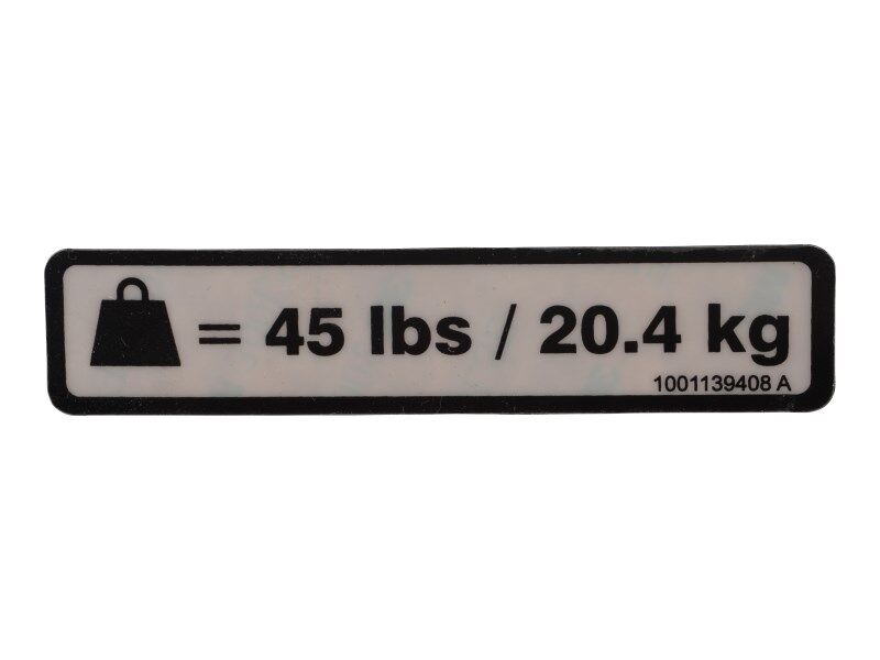 1001139408 Decal, Fire Extinguisher Weight | JLG