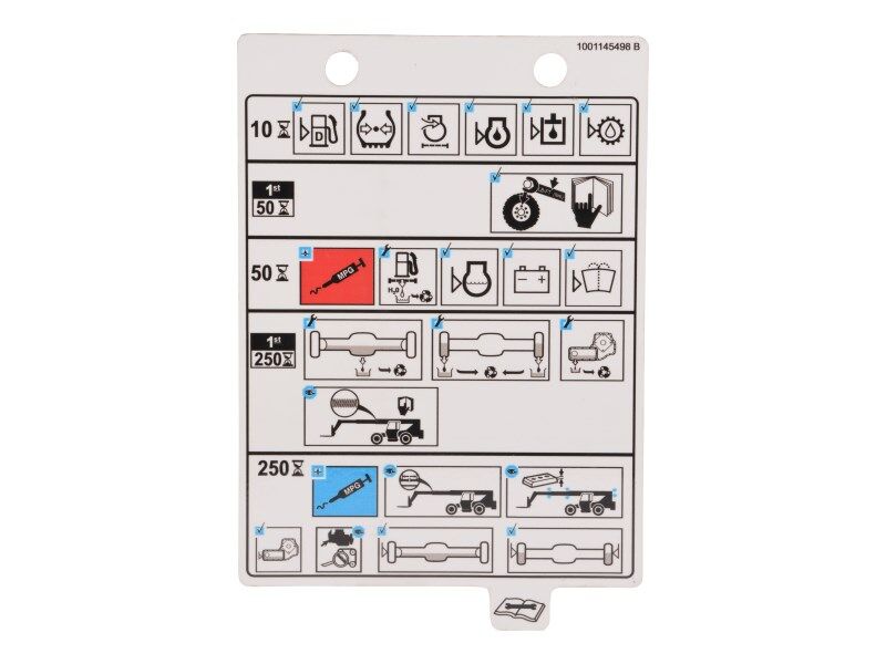 1001145498 Calcomanía, tabla de mantenimiento | JLG