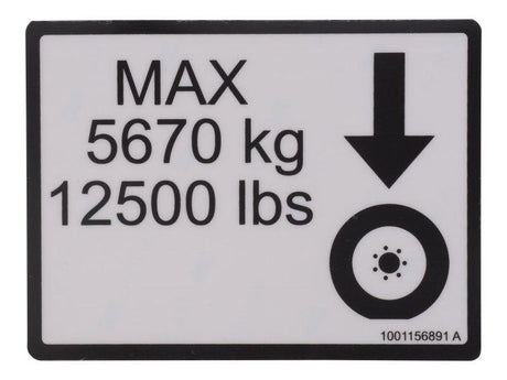 1001156891 Decal, Max Tire Load | JLG - BHE Parts Store