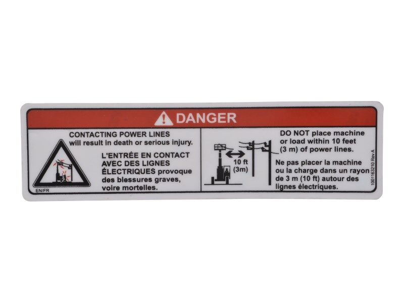 1001163210 Calcomanía, peligro de electrocución | JLG
