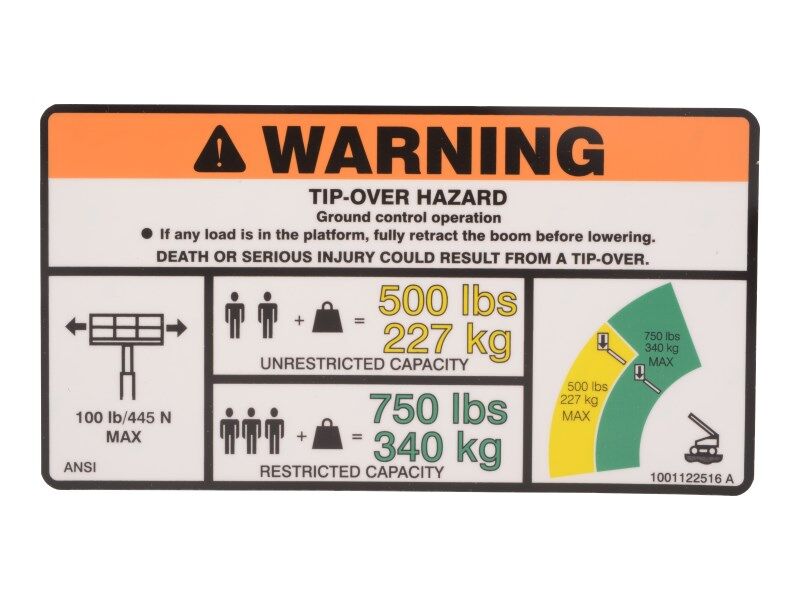 1001179354 Decal, Tank 10042 | JLG