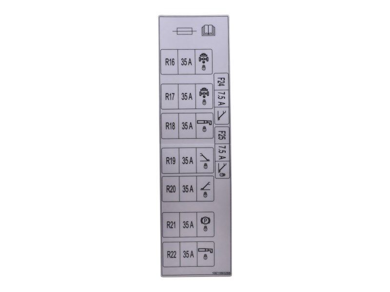 1001189328 Decal, Fuse Panel, Logic Harness | JLG