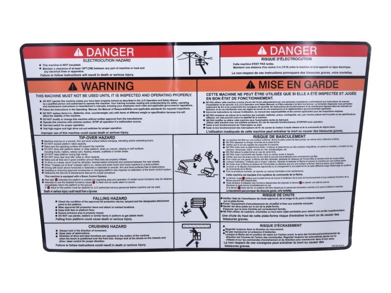 1001231316 Decal, Warning/Danger Plat | JLG