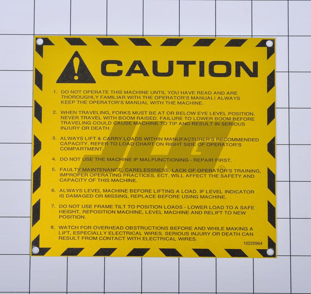 10220964 Decal Caution | JLG - BHE Parts Store