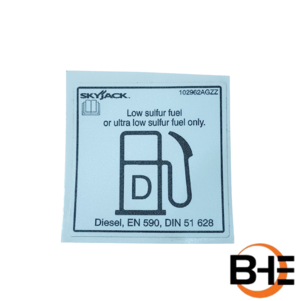 102962 Label, VL, Diesel Only | Genuine Skyjack - BHE Parts Store