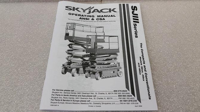 129918 Operating Manual Genuine Skyjack