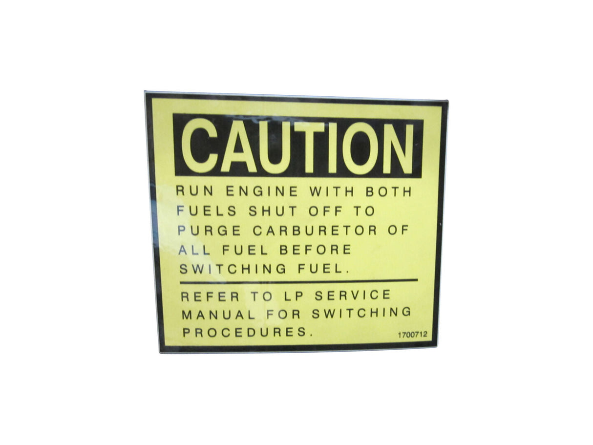 1700712 Calcomanía de precaución (Lpg) | JLG