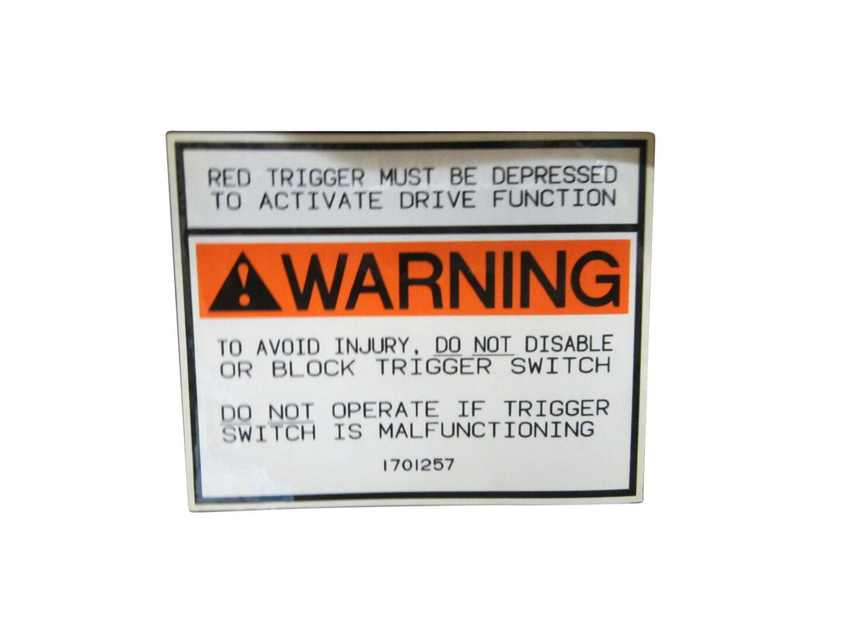 1701257 Warning Decal