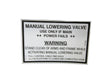 1701553 Decal Manual Lowering