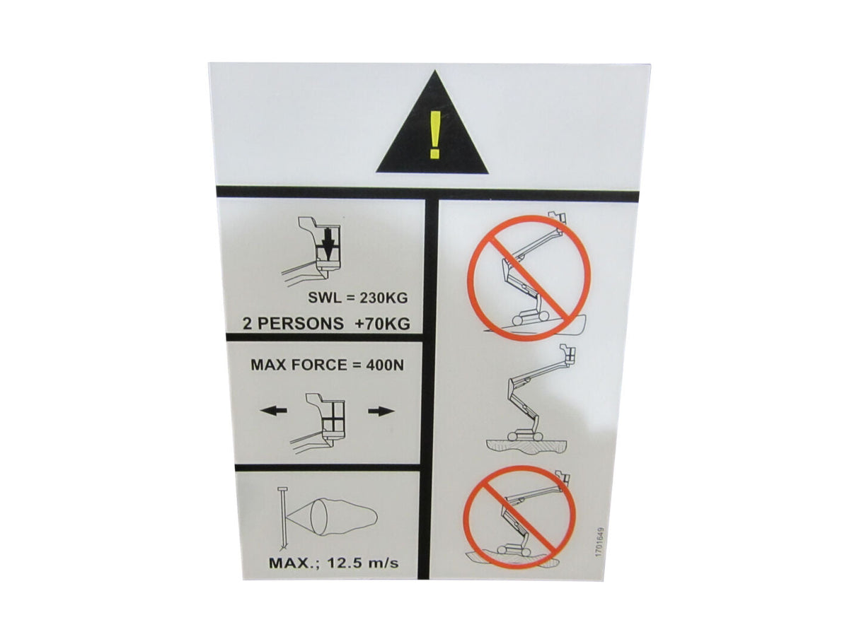 1701649 Decal, Capacity | JLG