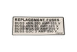 1702157 Fuse Replacement Decal