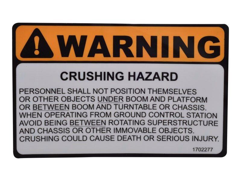 1702277 Decal Crush Hazard