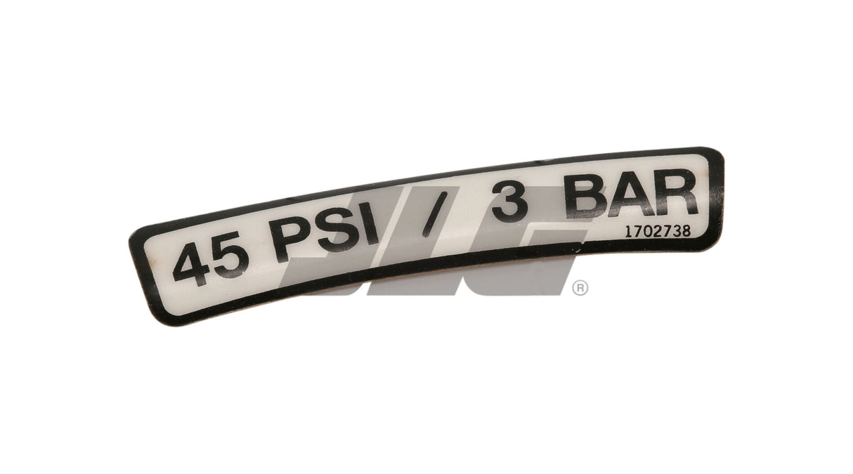 1702738 Calcomanía, presión de neumáticos (45 PSI) | JLG