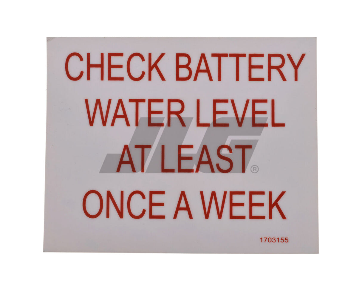 1703155 Decal, Battery Check (Aust.) | JLG