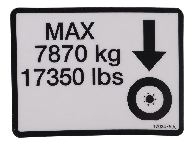 1703475 Decal Max Tire Load