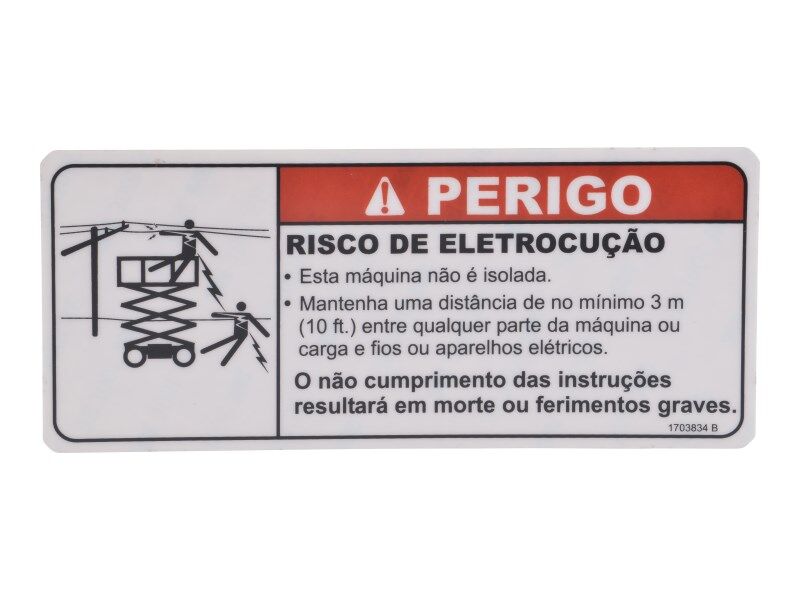1703834 Calcomanía, Peligro eléctrico Peligro-Por | JLG