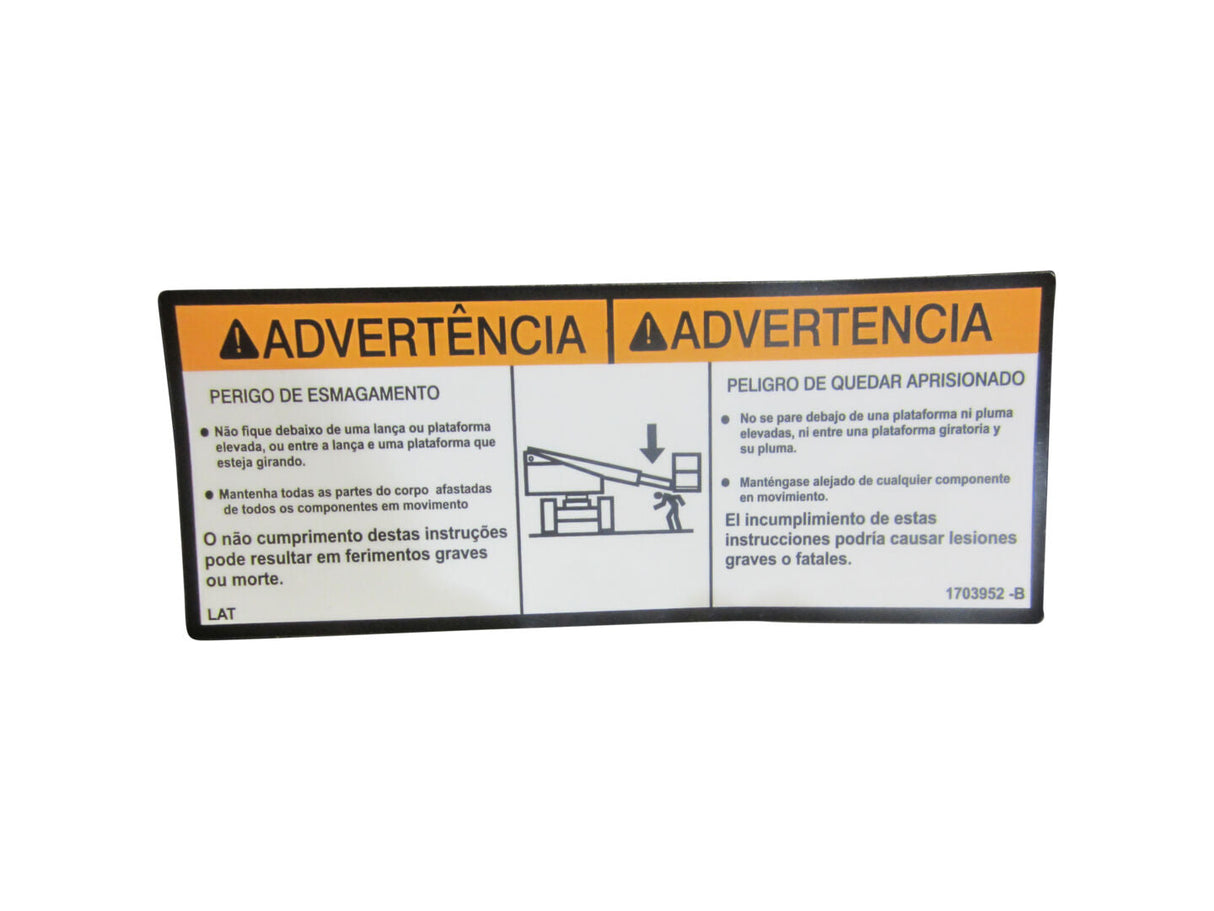 1703952 Calcomanía de advertencia de aplastamiento (Lat) | JLG