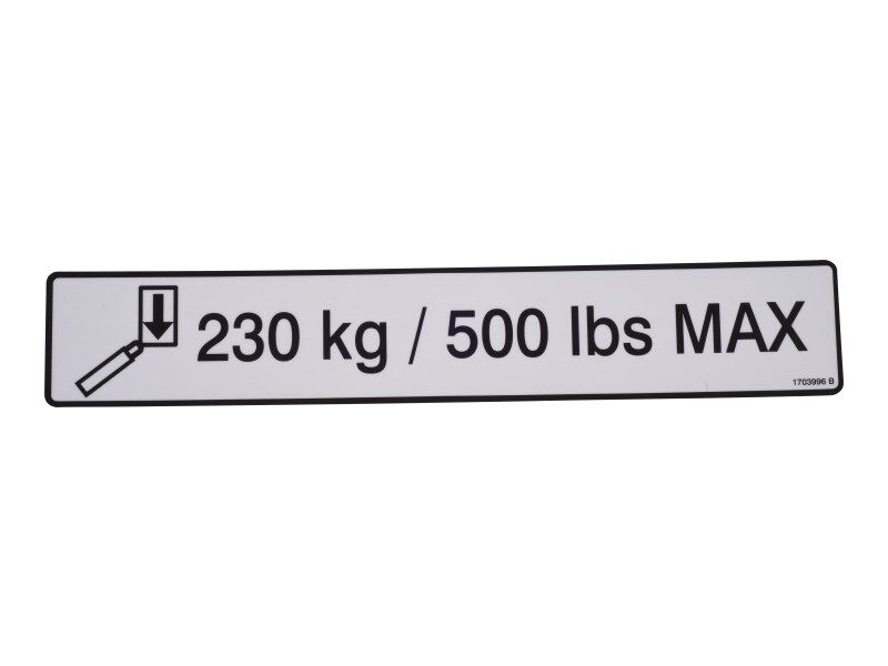 1703996 Decal, 230/500 Max Cap | JLG