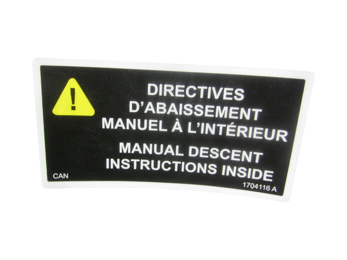 1704116 Calcomanía, Man Des Instr Inside (lata | JLG