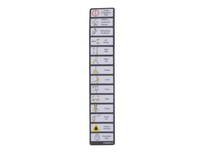 1704252 Decal, Legend (Mtb) | JLG