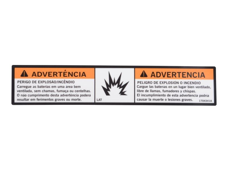 1704341 Calcomanía, advertencia de ventilación de batería (Lat) | JLG