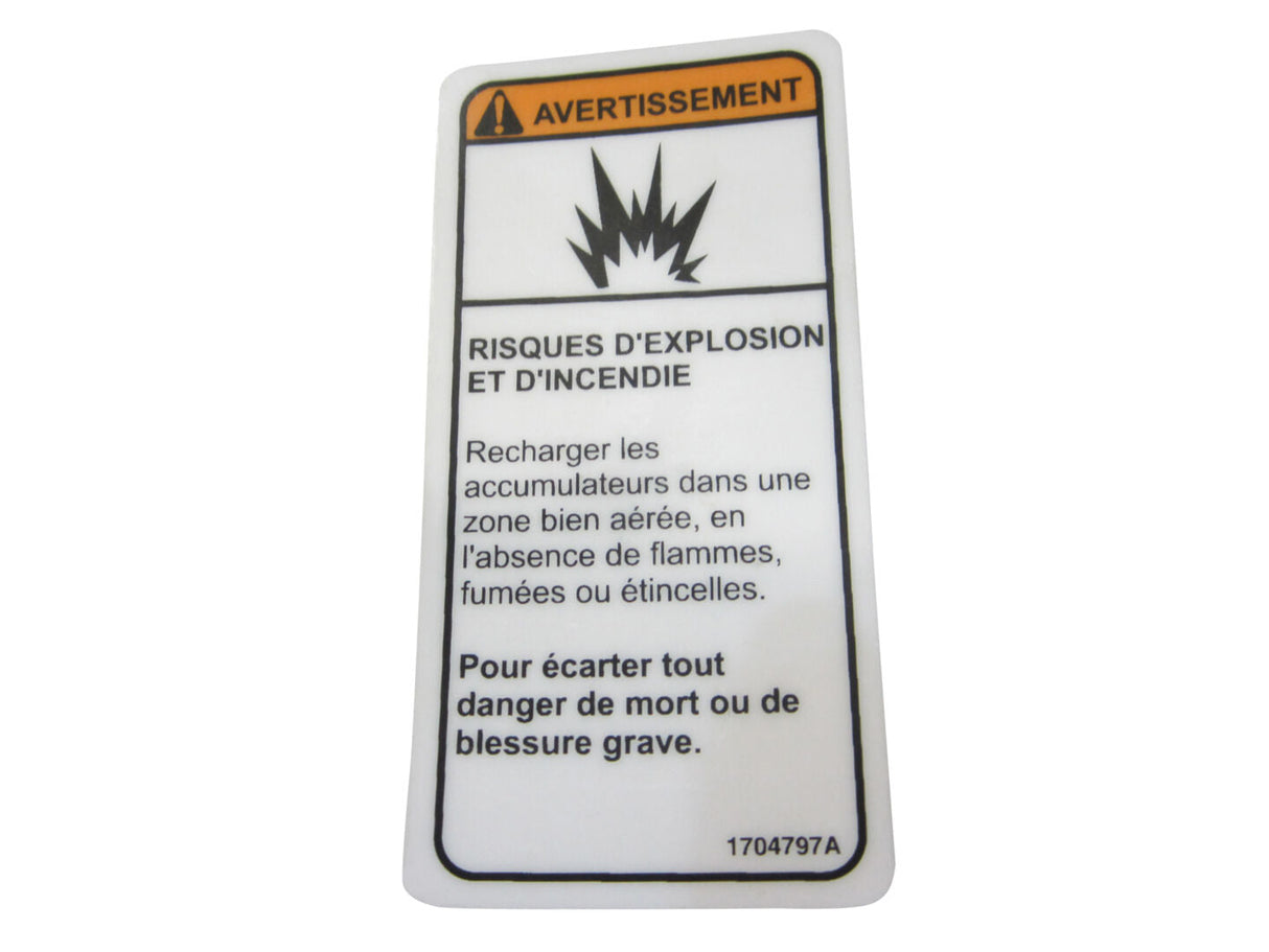 1704797 Decal, Fire Hazard (Can Fre) | JLG