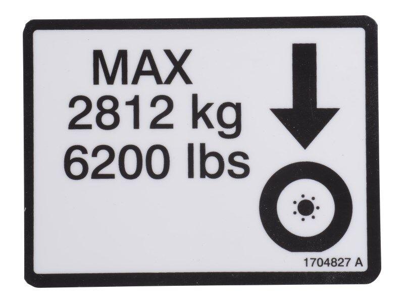 1704827 Decal Max Tire Load 