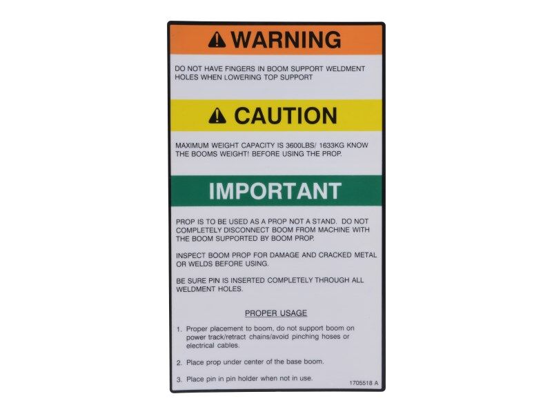 1705518 Decal, Boom Prop | JLG
