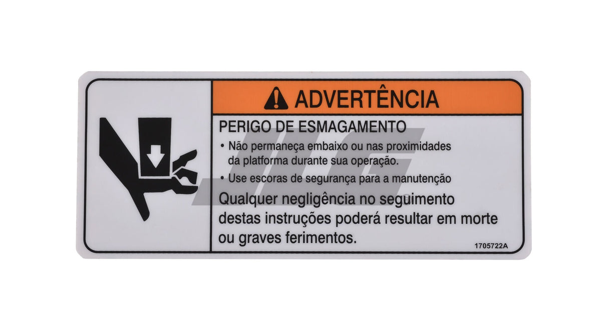1705722 Decal, Warn Battery Vent (Por) | JLG