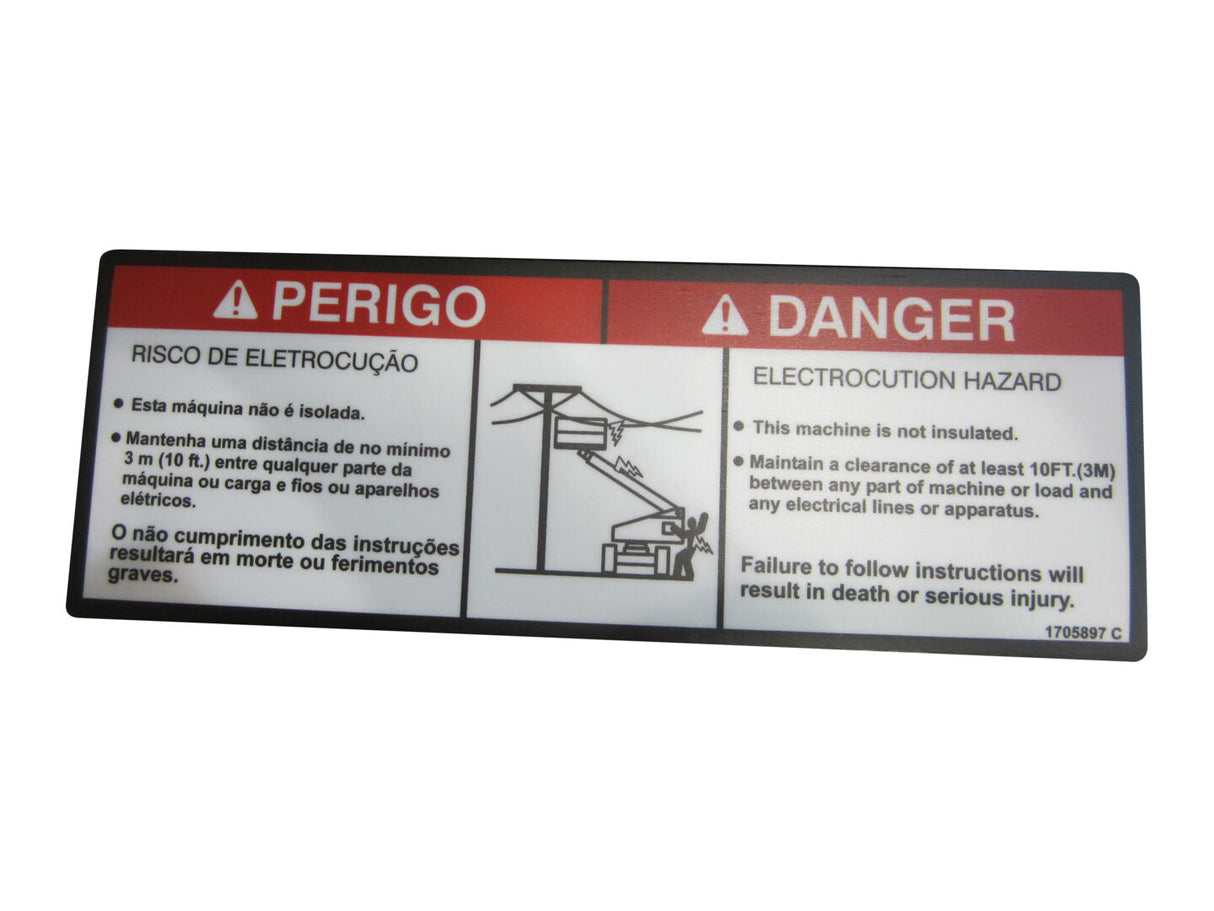 1705897 Decal, Danger Electr (Brz/Por) | JLG