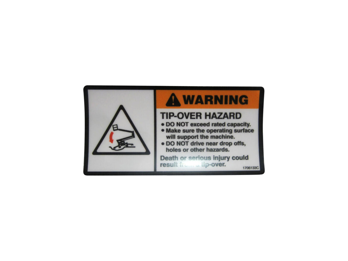 1706133 Decal, Tip-Over (Engine) (Drive) | JLG