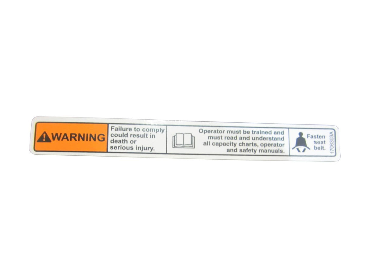 1706303 Decal_Read Manual | JLG